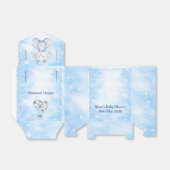 Blue Chinoiserie Baby Shower Favor Box フェイバーボックス (折り畳みなし)