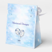 Blue Chinoiserie Baby Shower Favor Box フェイバーボックス (裏面サイド)