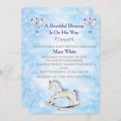 Blue Chinoiserie Baby Shower Invitation 招待状 (正面/裏面)