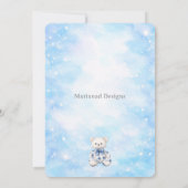 Blue Chinoiserie Baby Shower Invitation 招待状 (裏面)