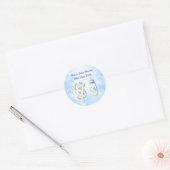 Blue Chinoiserie Baby Shower Stickers (20) ラウンドシール (封筒)