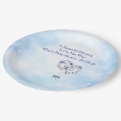 Blue Chinoiserie Baby Shower Tableware Set ペーパープレート (アングル)