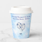 Blue Chinoiserie Baby Shower Tableware Set 紙コップ (裏面)