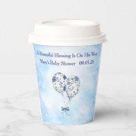 Blue Chinoiserie Baby Shower Tableware Set 紙コップ