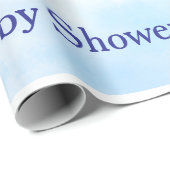 Blue Chinoiserie Baby Shower Wrapping Paper ラッピングペーパー (ロールコーナー)