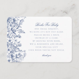 Blue Chinoiserie Books for Baby Invitation Insert エンクロージャーカード