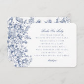 Blue Chinoiserie Books for Baby Invitation Insert エンクロージャーカード (正面/裏面)