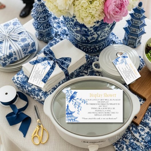 Blue Chinoiserie  Bridal Display Shower    エンクロージャーカード
