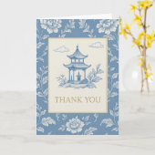 Blue Chinoiserie Card  カード (黄色い花)