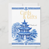 Blue Chinoiserie Cards & Gifts Sign  招待状 (正面)