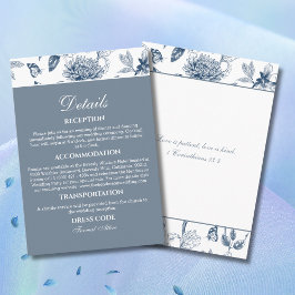 Blue Chinoiserie Christian Wedding Details   エンクロージャーカード