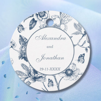 Blue Chinoiserie Christian Wedding Thank You フェイバータグ