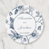Blue Chinoiserie Christian Wedding Thank You フェイバータグ (正面)
