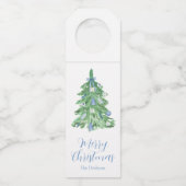 Blue Chinoiserie Christmas ボトルネックタグ (正面)