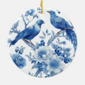 Blue Chinoiserie Christmas Ornament セラミックオーナメント (裏面)