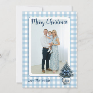 Blue Chinoiserie Christmas tree Grandmillenial シーズンカード