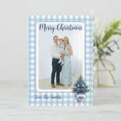 Blue Chinoiserie Christmas tree Grandmillenial シーズンカード (スタンド正面)