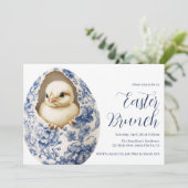 Blue Chinoiserie Egg Easter Brunch Invitation (スタンド正面)