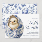 Blue Chinoiserie Egg Easter Brunch Invitation (正面/裏面)