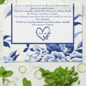 Blue Chinoiserie Family Recipe Keepsake Custom キッチンタオル (折り畳み)