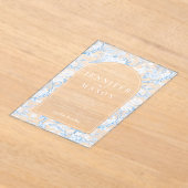 Blue Chinoiserie Floral Boho Arch Wedding  アクリル招待状 (レイダウン)