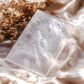 Blue Chinoiserie Floral Botanical Wedding アクリル招待状