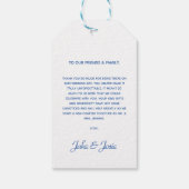 Blue Chinoiserie Floral bouquet Wedding Thank You ギフトタグ (裏面)