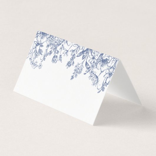 Blue Chinoiserie Floral Place Card Table Decor (正面)