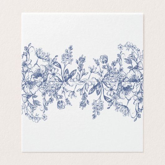 Blue Chinoiserie Floral Place Card Table Decor (外部フラット)
