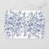 Blue Chinoiserie Floral Share Recipe Invitation エンクロージャーカード (裏面)