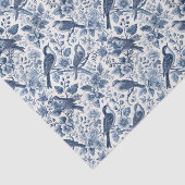 Blue Chinoiserie Floral Spring Birds Decoupage 薄葉紙 (詳細)