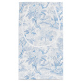 Blue Chinoiserie Floral Wedding Thank You  スモールペーパーバッグ (裏面)