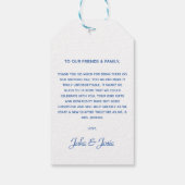 Blue Chinoiserie Floral Wedding Thank You message ギフトタグ (裏面)