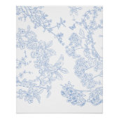 Blue Chinoiserie Glossy Poster ポスター (正面)