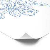 Blue Chinoiserie Glossy Poster ポスター (コーナー)