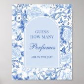 Blue Chinoiserie Guess How Many Perfumes Sign ポスター (正面)