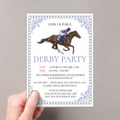 Blue Chinoiserie Horse Race Derby Party Invite アクリル招待状 (インサイチュ (ポータブル))