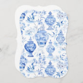 Blue Chinoiserie Invitation 招待状 (正面/裏面)