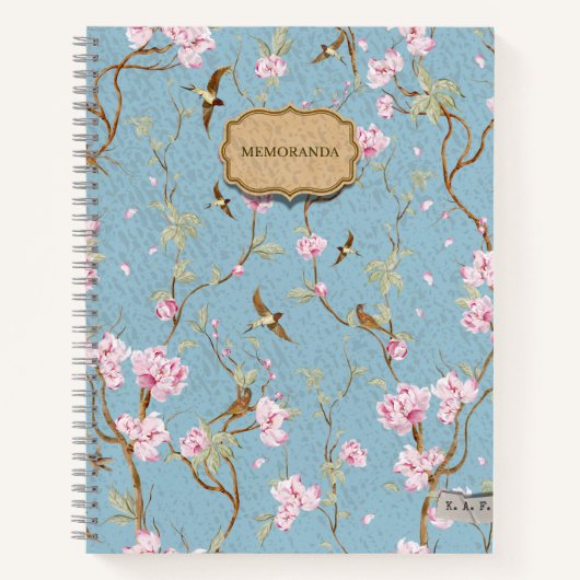 Blue Chinoiserie Memoranda  ノートブック (正面)