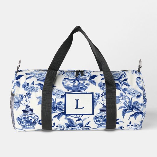 Blue Chinoiserie Monogram  ダッフルバッグ (裏面)