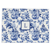 Blue Chinoiserie Monogram  ラージペーパーバッグ (裏面)
