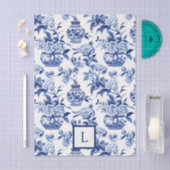 Blue Chinoiserie Monogram  薄葉紙 (クラフト)