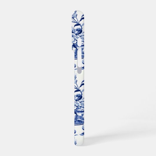 Blue Chinoiserie Monogram  iPhoneケース (左側面)