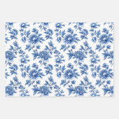 Blue Chinoiserie Pattern  ラッピングペーパーシート (正面3)