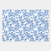 Blue Chinoiserie Pattern  ラッピングペーパーシート (正面)