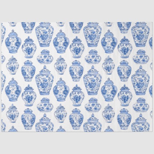 Blue Chinoiserie Pattern  薄葉紙 (正面)