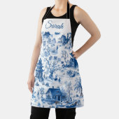 Blue Chinoiserie Personalized Christmas Apron エプロン (インサイチュ)