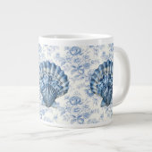 Blue Chinoiserie Shell Jumbo Ceramic Mug ジャンボコーヒーマグカップ (正面右)