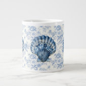 Blue Chinoiserie Shell Jumbo Ceramic Mug ジャンボコーヒーマグカップ (正面)