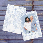 Blue Chinoiserie Toileの結婚日付救写真 招待状